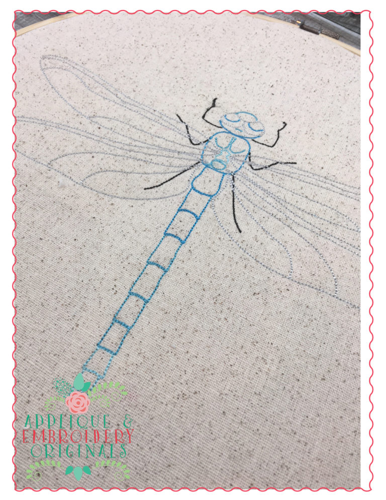 333 Vintage Dragonfly Insect Bean Stitch Embroidery Design - Image 2