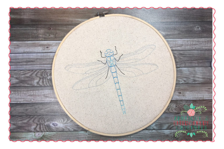 333 Vintage Dragonfly Insect Bean Stitch Embroidery Design