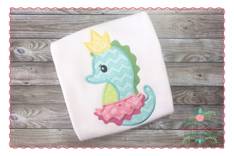 336 Princess Seahorse Applique Design