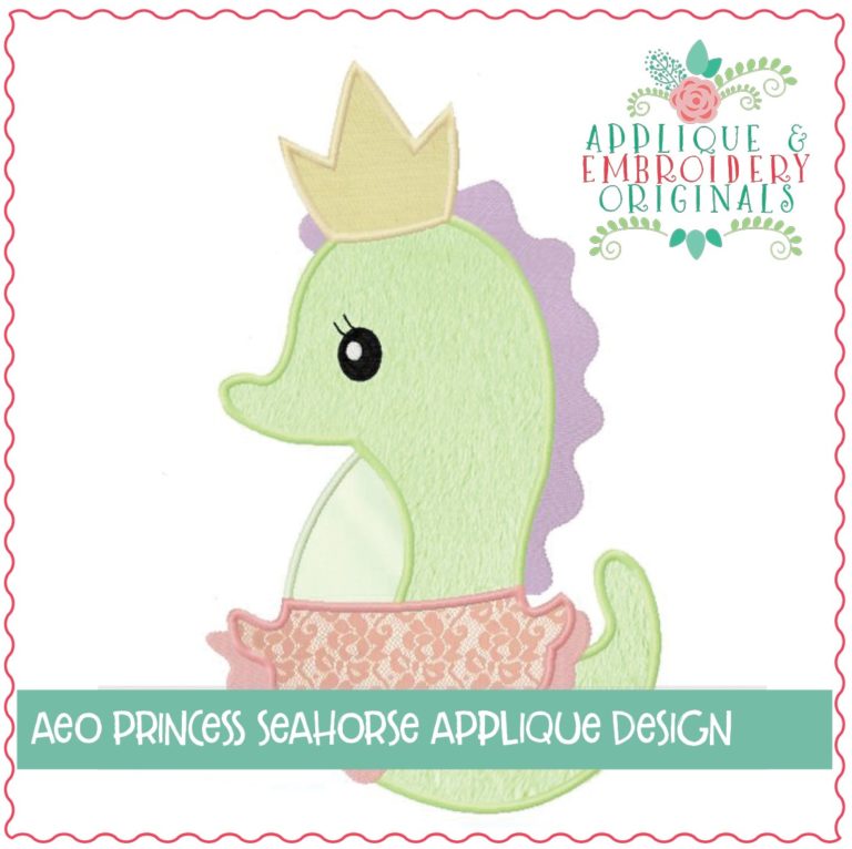 336 Princess Seahorse Applique Design - Image 2
