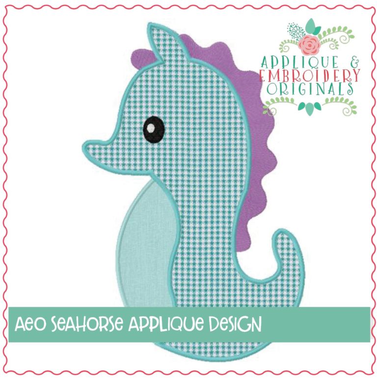 337 Seahorse Boy Applique Design - Image 2