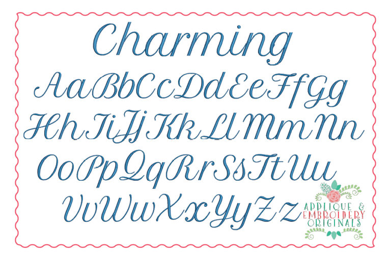340 Charming Script Embroidery Font - Image 2