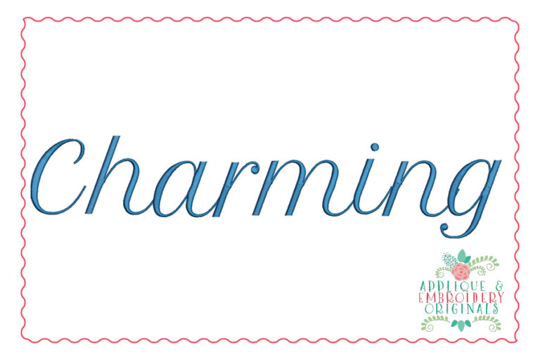 340 Charming Script Embroidery Font