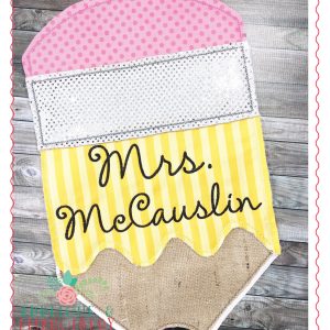 1467 Pencil Door Hanger In-The-Hoop Applique Design