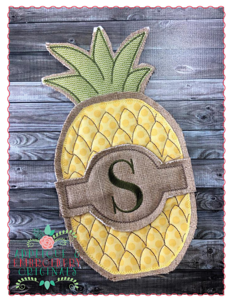 342 Pineapple Door Hanger In-The-Hoop Applique Design