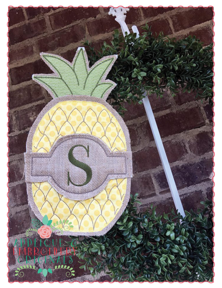 342 Pineapple Door Hanger In-The-Hoop Applique Design - Image 3