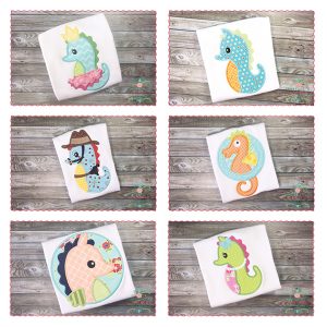 342 Seahorse Applique Design  Set Applique Design