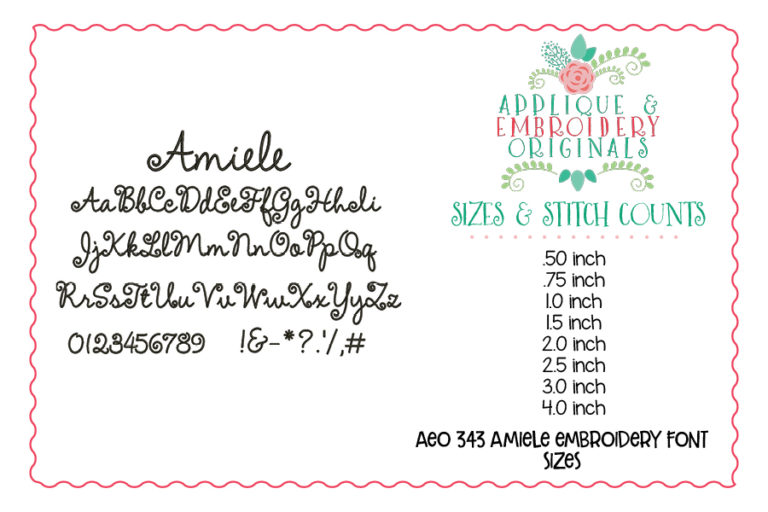 343 Amiele Script Monogram Embroidery Font - Image 3