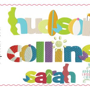 344 Beach Itty Bitty Embroidery Font