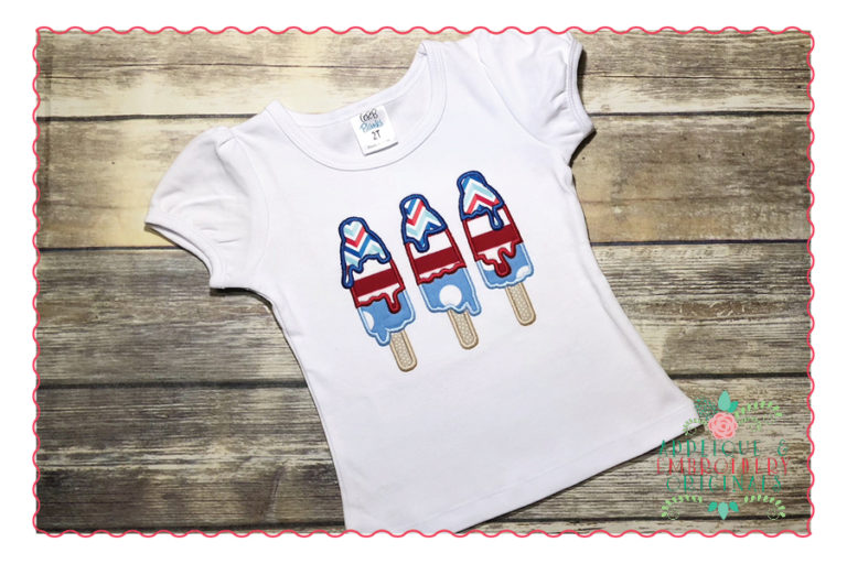347 4th of July Rocket Pops Applique Design - Image 2