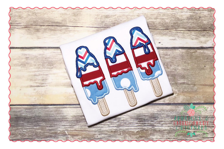 347 4th of July Rocket Pops Applique Design