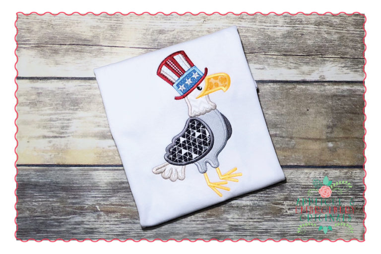350 American Eagle 4th July Applique Design