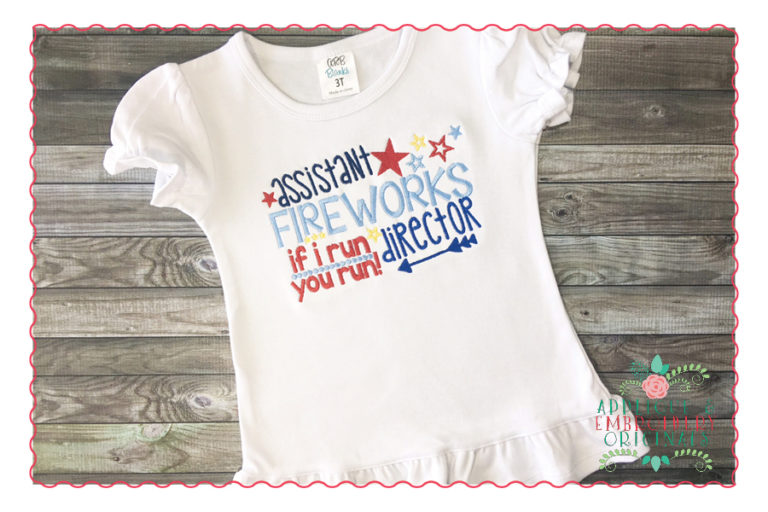 351 Assistant Fireworks Director 4th of July Applique Design - Image 2