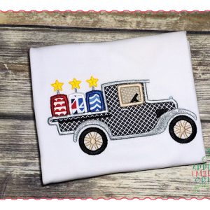 353 Fireworks Delivery Truck 4th July Applique Design