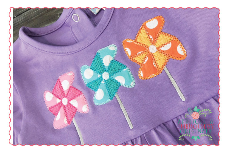 358 Pinwheel Trio Vintage Stitch Applique Design