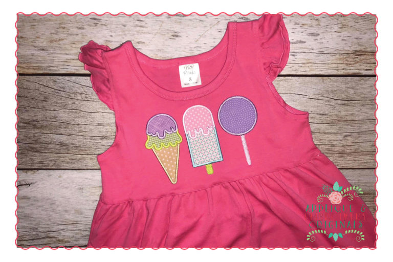 359 Treat Trio Ice Cream for Summer Applique Design