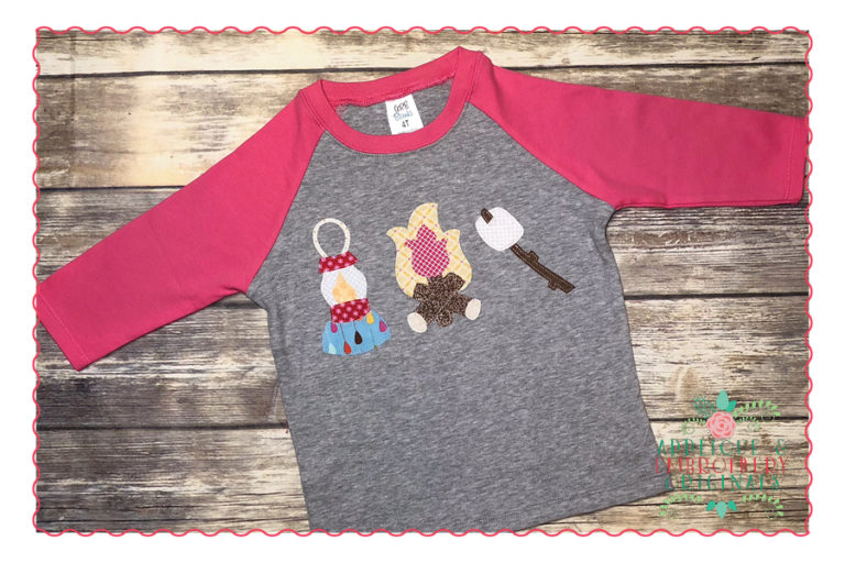 362 Camping Fire Trio Simple Stitch Applique Design - Image 2