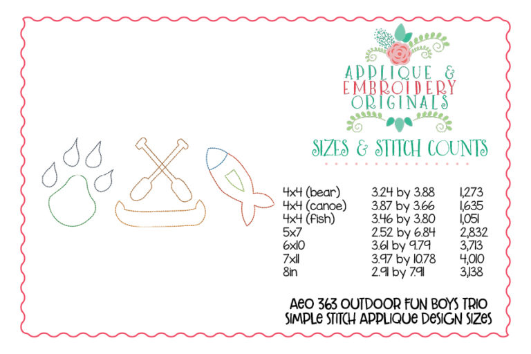 363 Outdoor Fun Boys Trio Simple Stitch Applique Design - Image 2