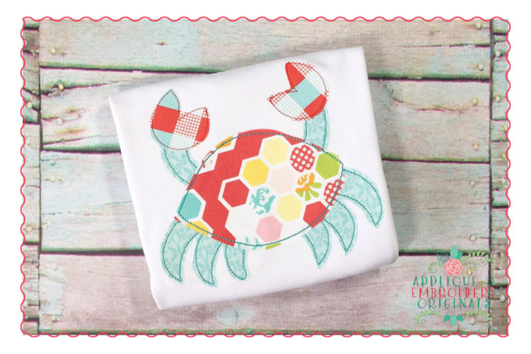 1416 Crab Simple Stitch Applique Design