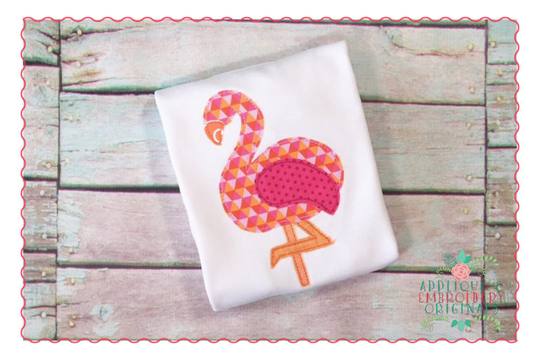 366 Flamingo Simple Stitch Applique Design