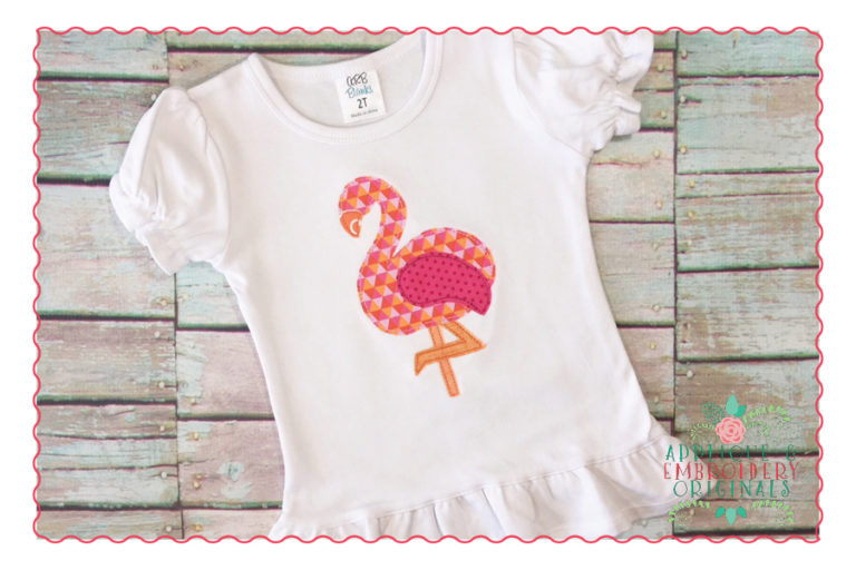 366 Flamingo Simple Stitch Applique Design - Image 2