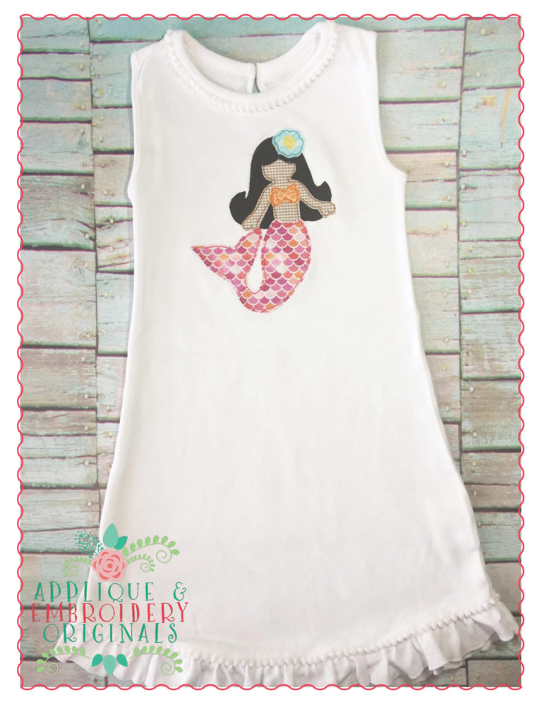 367 Mermaid Flower Simple Stitch Applique Design - Image 2