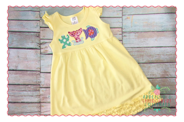 368 Mermaid Trio Simple Stitch Applique Design - Image 2