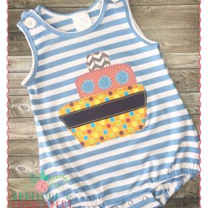 373 Tug Boat Simple Stitch Vintage Applique Design