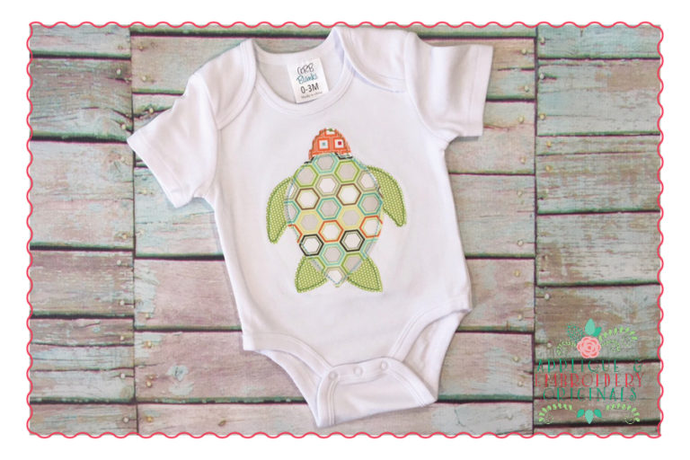 375 Turtle Simple Stitch Applique Design