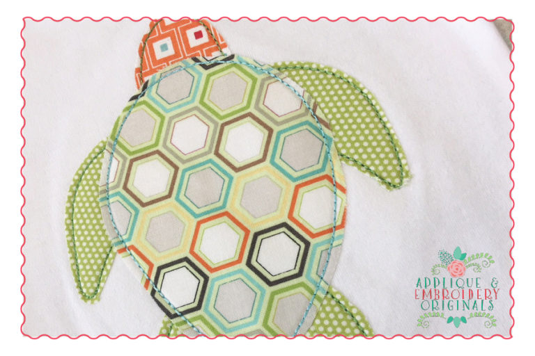 375 Turtle Simple Stitch Applique Design - Image 2