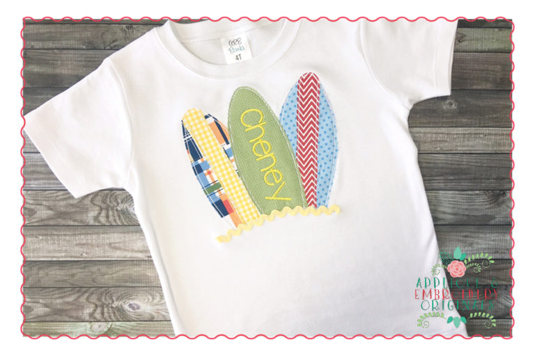 377 Surf Board Beach Stitch Applique Design - Image 2
