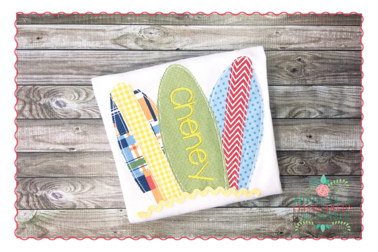 377 Surf Board Beach Stitch Applique Design