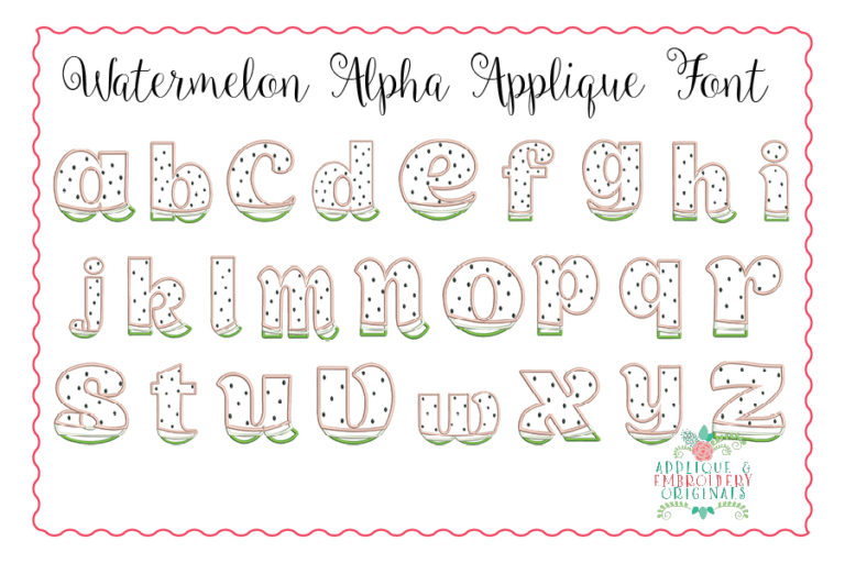 378 Watermelon Alpha Applique Font - Image 3