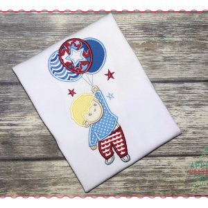 380 Fourth of July Balloon Boy Applique Design