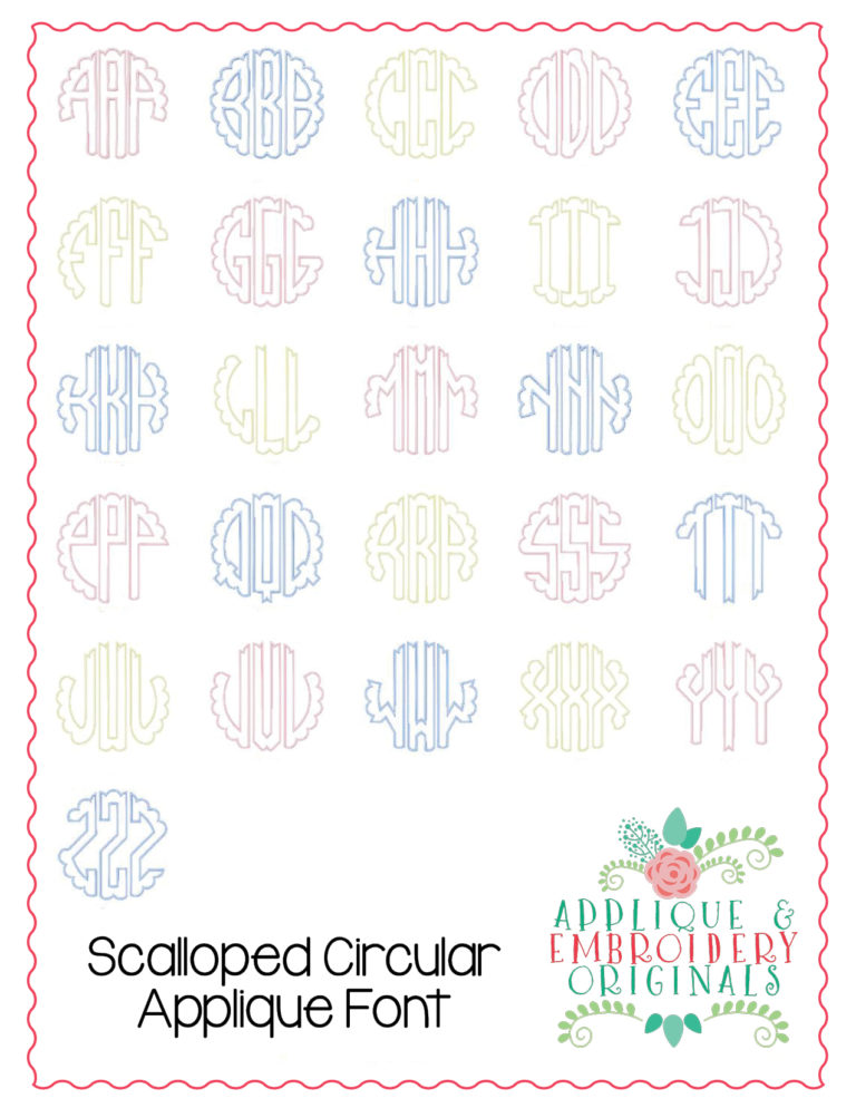 383 Scallop Circular Monogram Font - Image 6