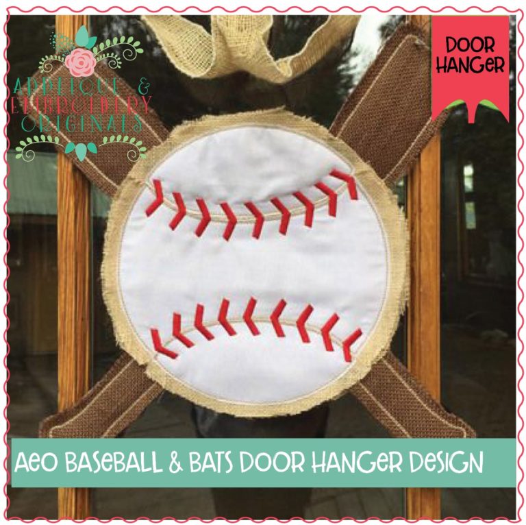 1468 Baseball Softball Bats Door Hanger In-The-Hoop1468 Baseball Softball Bats Door HangerApplique Design - Image 2