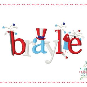 384 July 4th Itty Bitty Embroidery Font Design