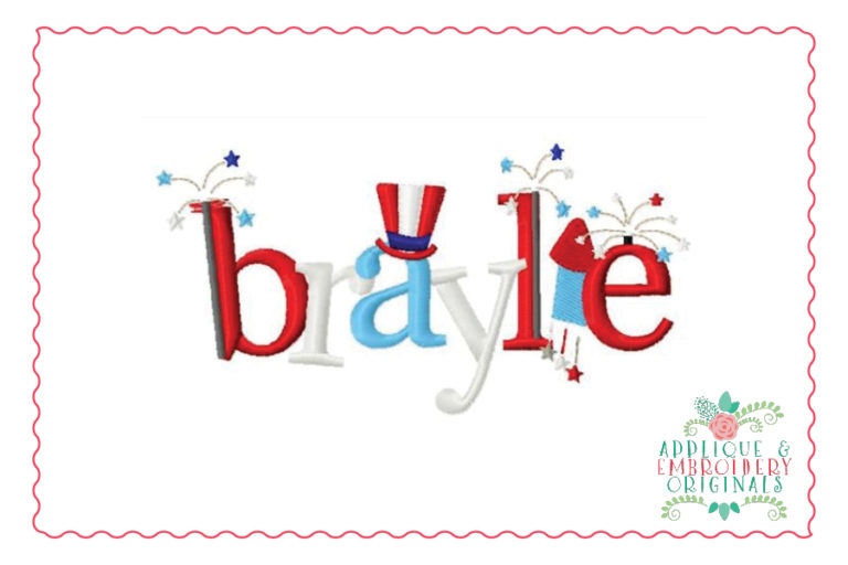384 July 4th Itty Bitty Embroidery Font Design