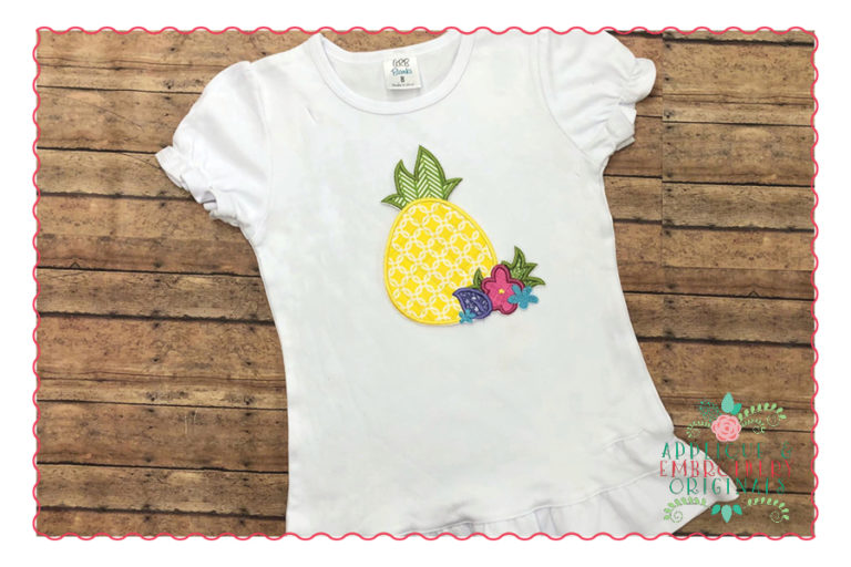 386 Pineapple Flowers Applique Design - Image 2