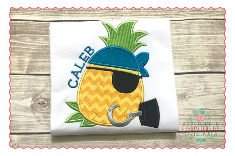 389 Pineapple Pirate Hook Patch Applique Design