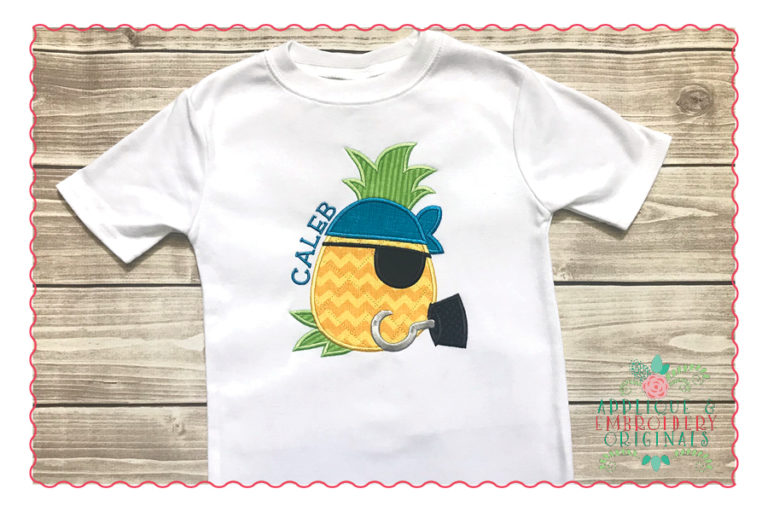 389 Pineapple Pirate Hook Patch Applique Design - Image 2