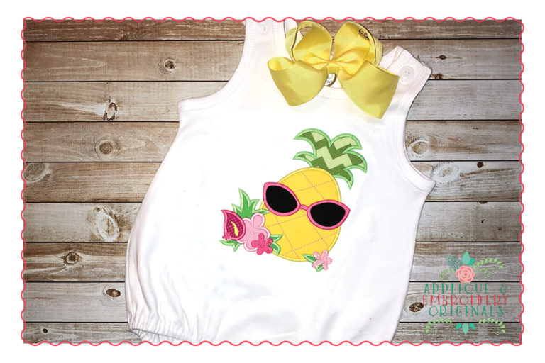 392 Pineapple Sunglasses Applique Design - Image 2
