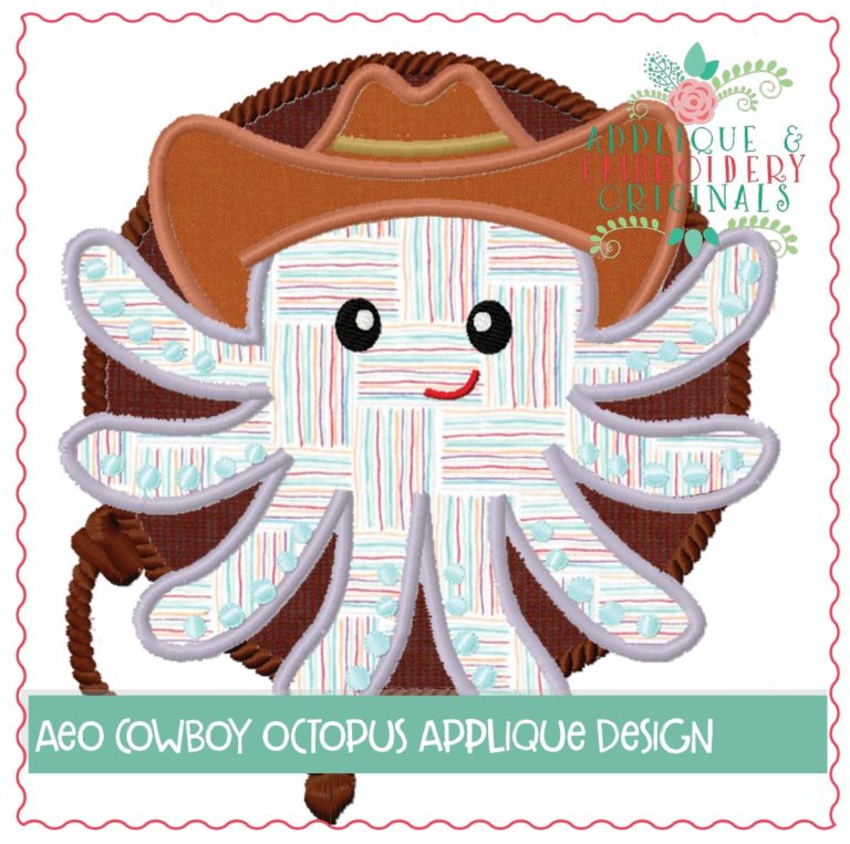 395 Cowboy Octopus Applique Design - Image 2