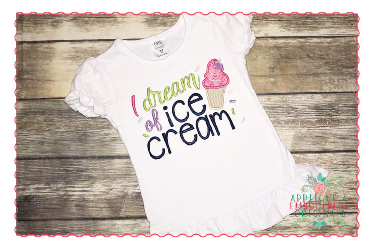 397 Dream of Ice Cream Cone Applique Design - Image 2