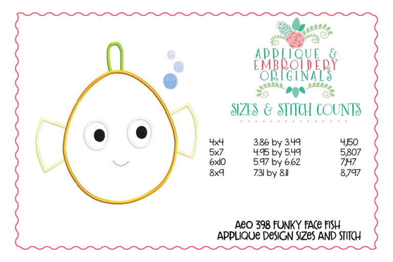 398 Funky Face Fish Applique Design - Image 3