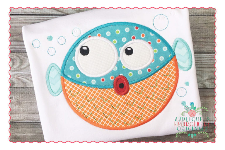 400 Puffer Fish Applique Design