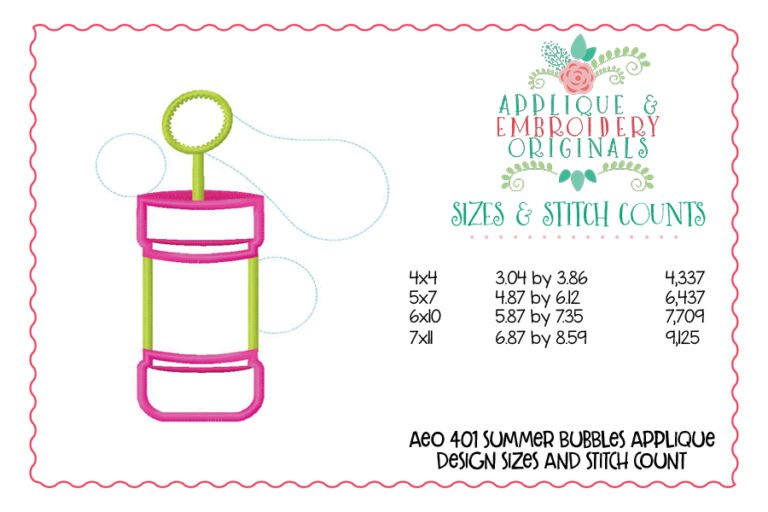 401 Summer Bubbles Applique Design - Image 3