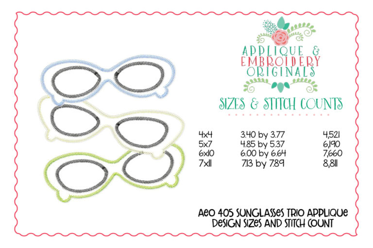 405 Sunglasses Applique Design - Image 2