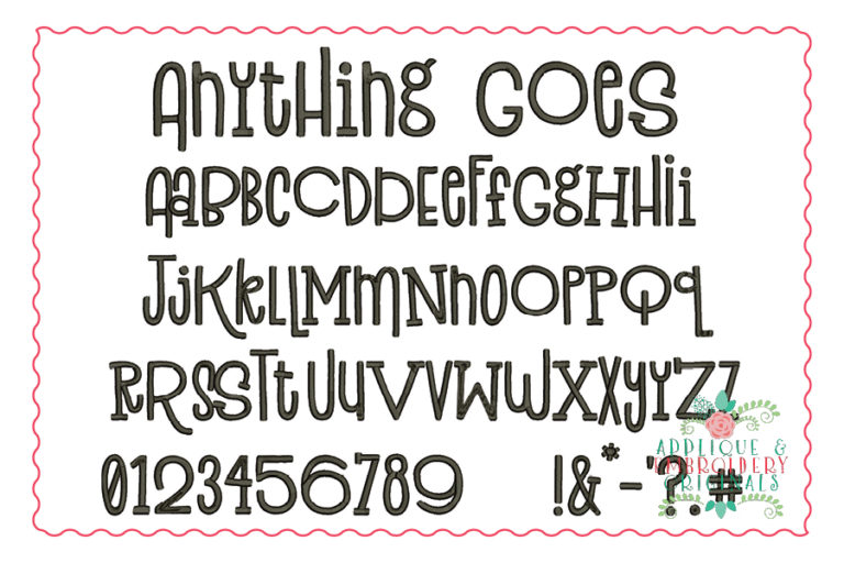 406 Anything Goes Embroidery Font - Image 2