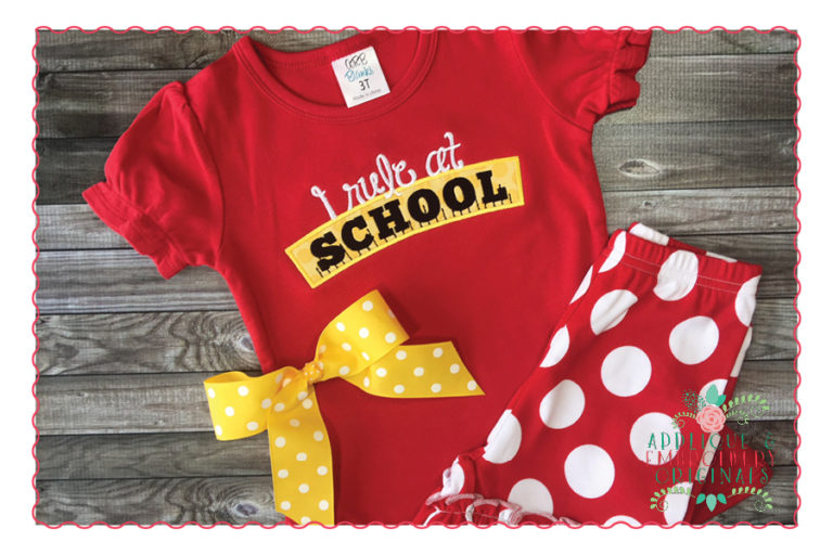 410 Rule at School Ruler Applique Design - Image 5